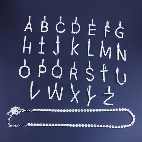 Letter Initial Crystal Necklace