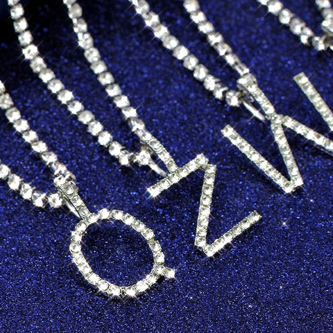 Letter Initial Crystal Necklace