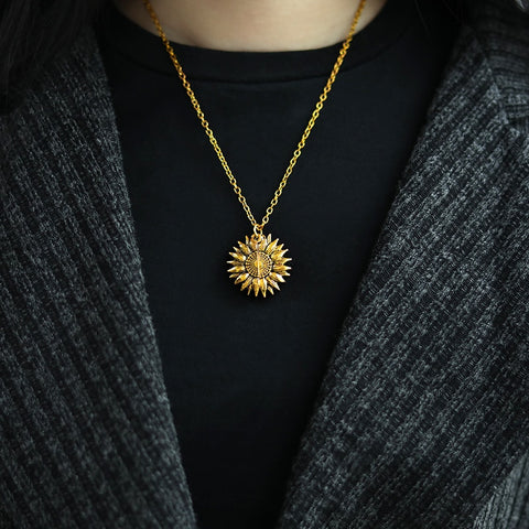 Fabulous - You Are My Sunshine Sunflower Necklace