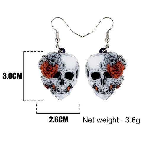Acrylic Halloween Skull Earrings