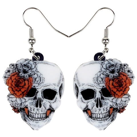 Acrylic Halloween Skull Earrings