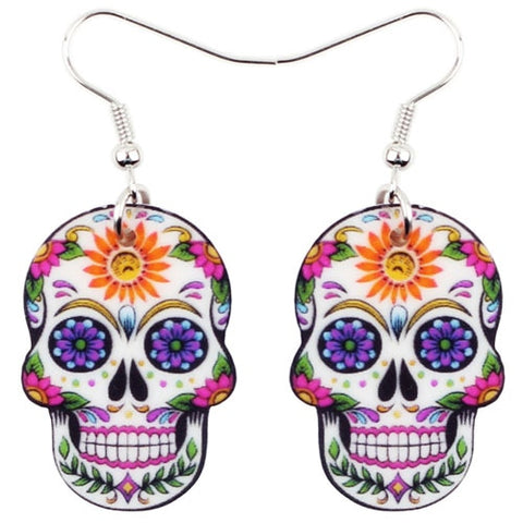 Acrylic Halloween Skull Earrings