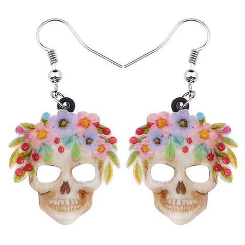 Acrylic Halloween Skull Earrings