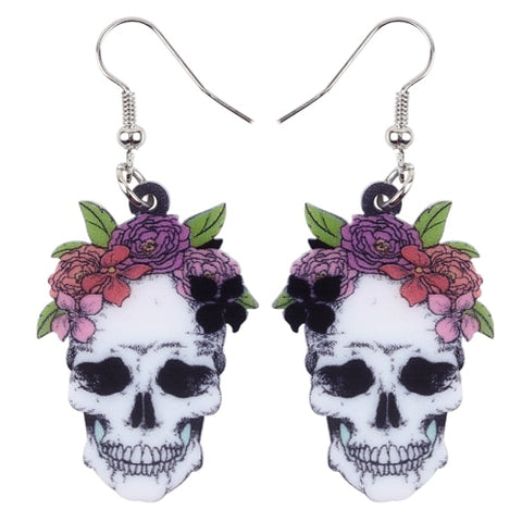 Acrylic Halloween Skull Earrings