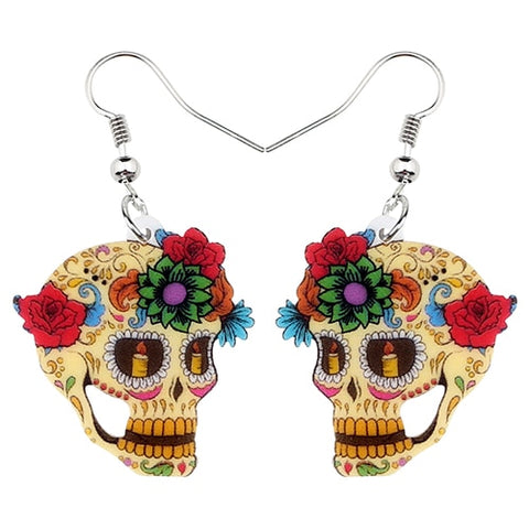 Acrylic Halloween Skull Earrings