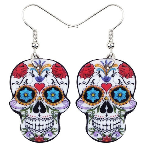 Acrylic Halloween Skull Earrings