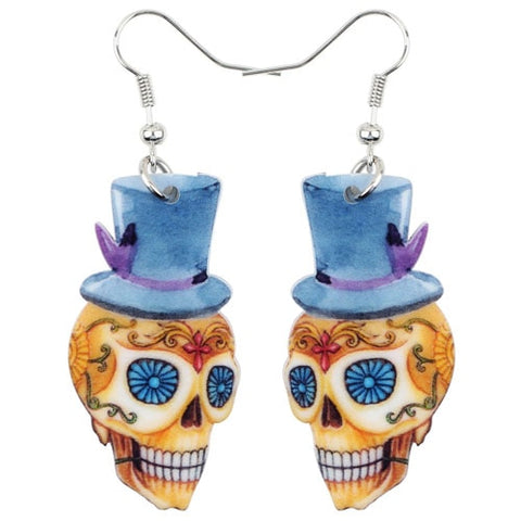 Acrylic Halloween Skull Earrings