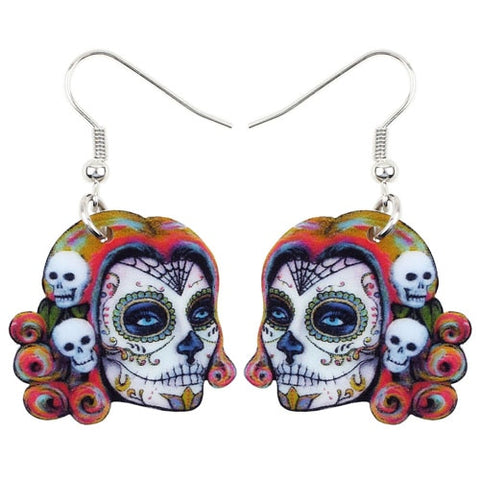 Acrylic Halloween Skull Earrings