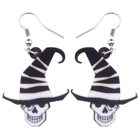 Acrylic Halloween Skull Earrings