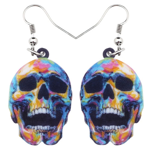 Acrylic Halloween Skull Earrings