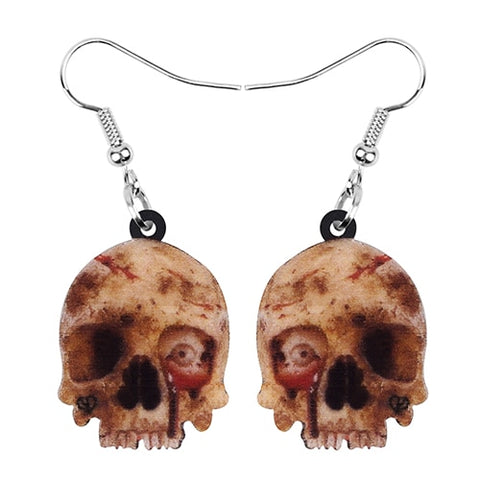 Acrylic Halloween Skull Earrings