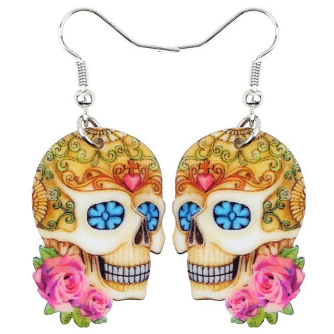 Acrylic Halloween Skull Earrings