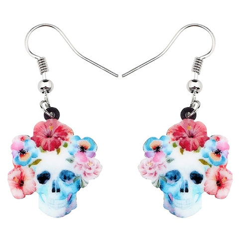Acrylic Halloween Skull Earrings