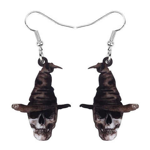 Acrylic Halloween Skull Earrings