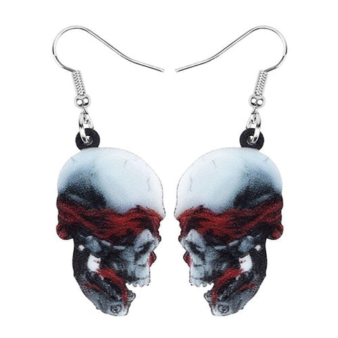 Acrylic Halloween Skull Earrings
