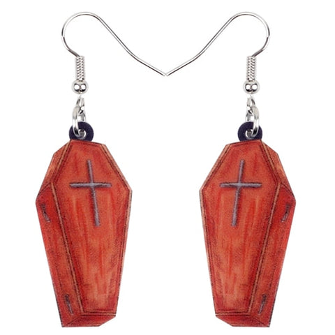 Acrylic Halloween Skull Earrings