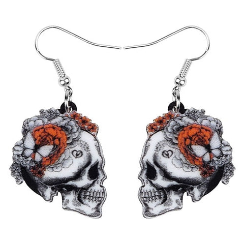 Acrylic Halloween Skull Earrings