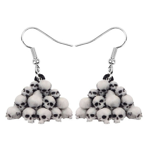 Acrylic Halloween Skull Earrings