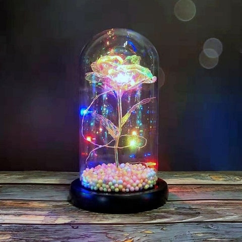 Enchanted Rose Light In Glass Dome