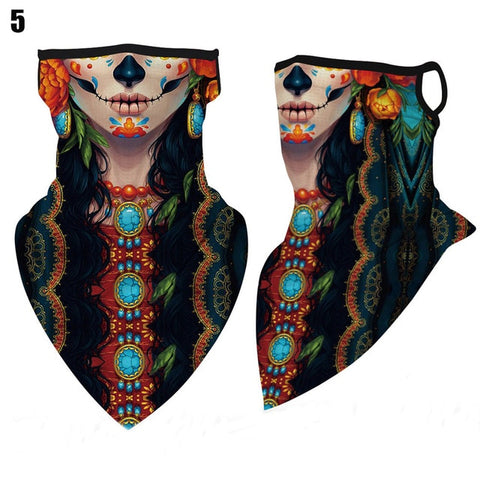Face Cover Balaclava Scarf Neck Outdoor Sport Earloop Headband Unisex Fashion Funny Windproof Dust Scarf Wrap Camping Accessory